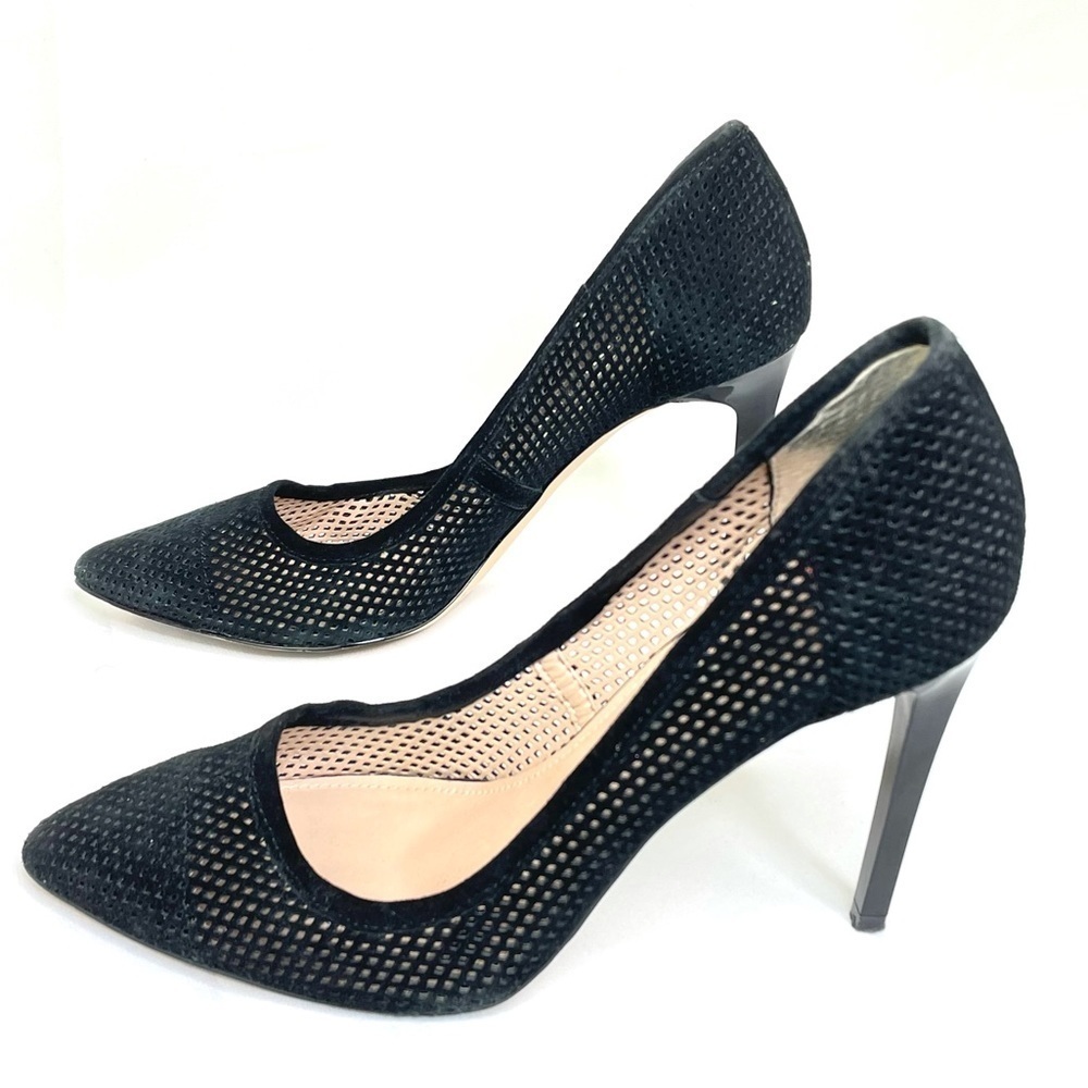 French Connection Monet Black Suede Pumps Sz 8 - Picture 7 of 9